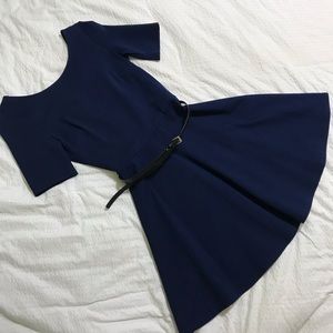 Forever 21 Navy Dress With Black Belt